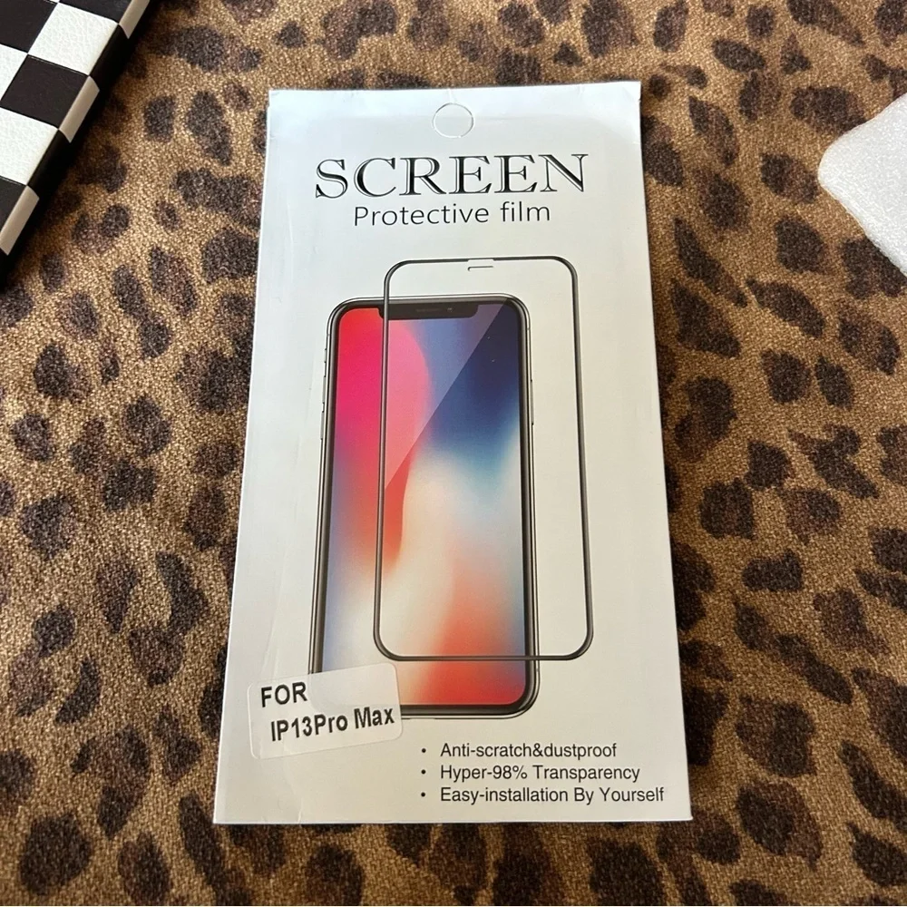 Brand New! iPhone 13 Pro Max Black & White Checkered Cases + Screen Protector 🖤🤍